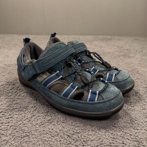 Orthofeet Shoes Womens 8 Blue Suede Sandals Comfort Walking Orthopedic Support‎